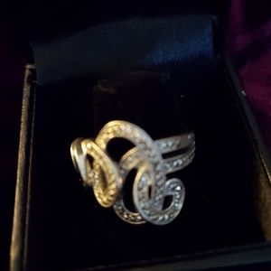 Sterling silver and diamond ring